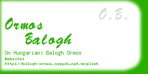 ormos balogh business card